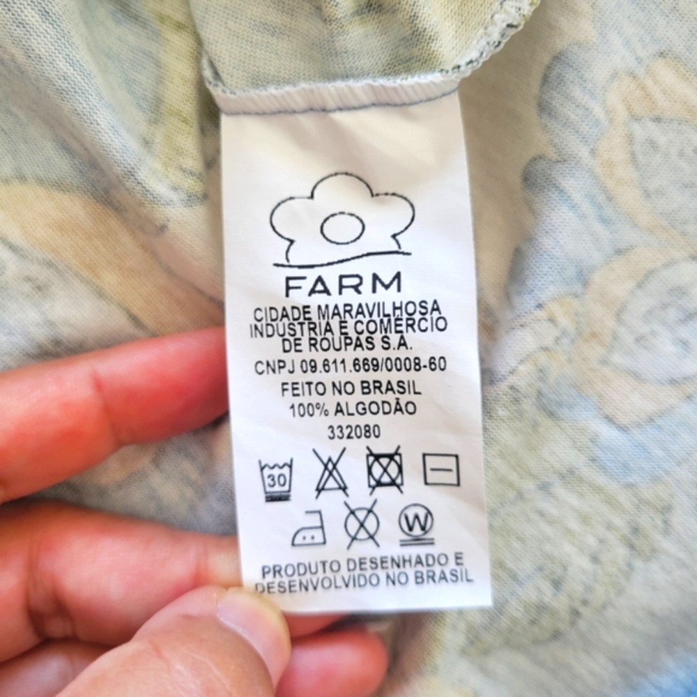 Farm Rio NWT Vestido T-shirt Bufan Mini Dress sz P (Small) Floral 100% Cotton - Picture 10 of 14
